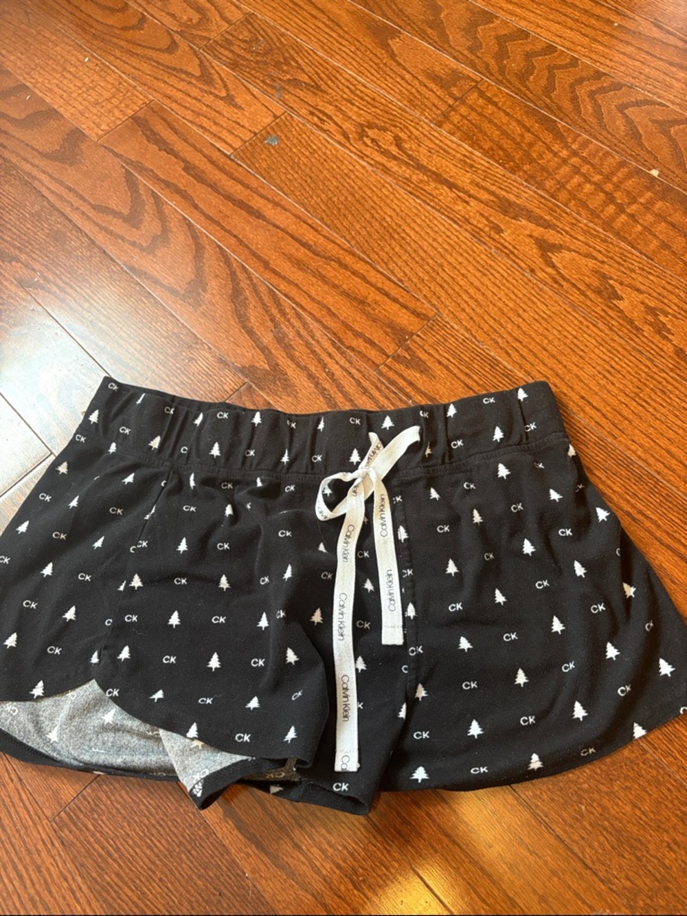 Calvin Klein Black Athletic Shorts with White Tree & CK Print